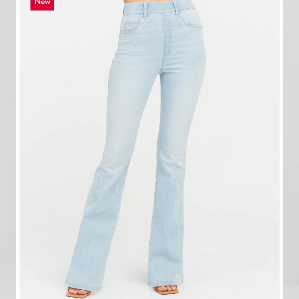 Spanx, flare jeans light wash, new with tags